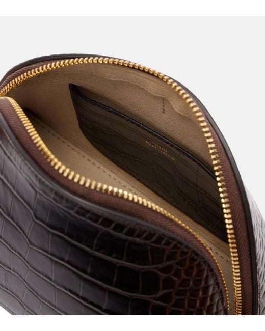 Totême Black Small Croc-Effect Leather Pouch