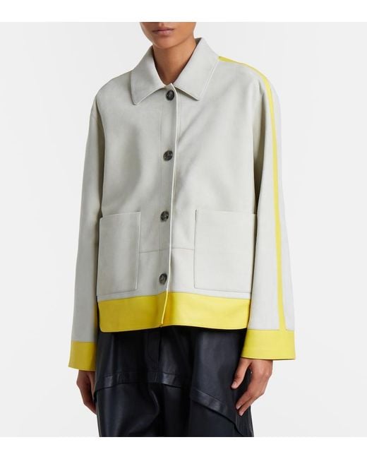 Loewe Natural Leather-Trimmed Suede Jacket