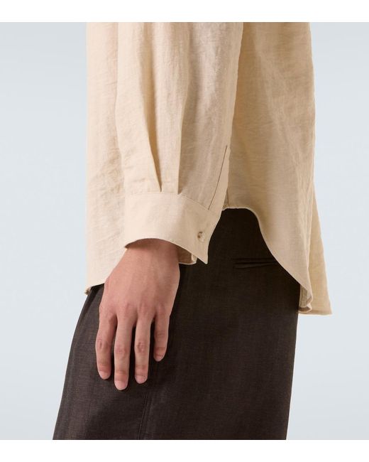 Camisa Bordada Commas de hombre de color Natural
