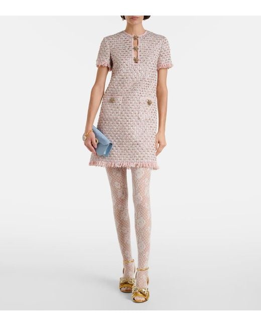 Valentino Multicolor Verziertes Minikleid Aus Boucle