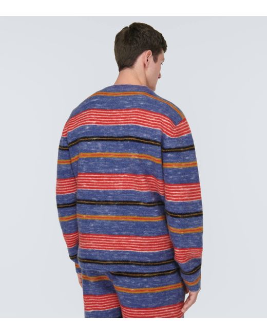The Elder Statesman Blue Jasper Striped Cashmere-blend Sweater for men
