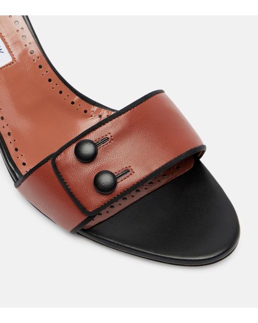 Manolo Blahnik Brown Muluka 70 Leather Mules