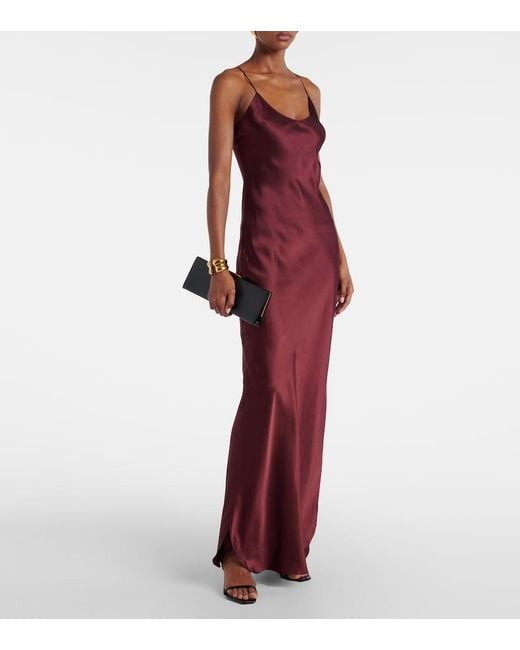 Nili Lotan Purple Cami Silk Charmeuse Gown