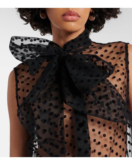 Camicia in tulle con fiocco di Nina Ricci in Black