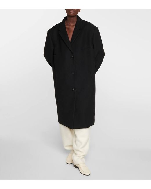 The Row Black Ardon Oversized Wool-blend Coat