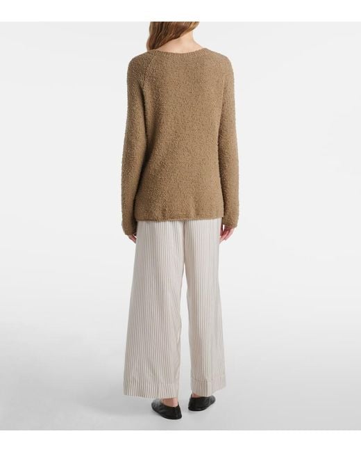 The Row Brown Kathy Cotton Boucle Sweater