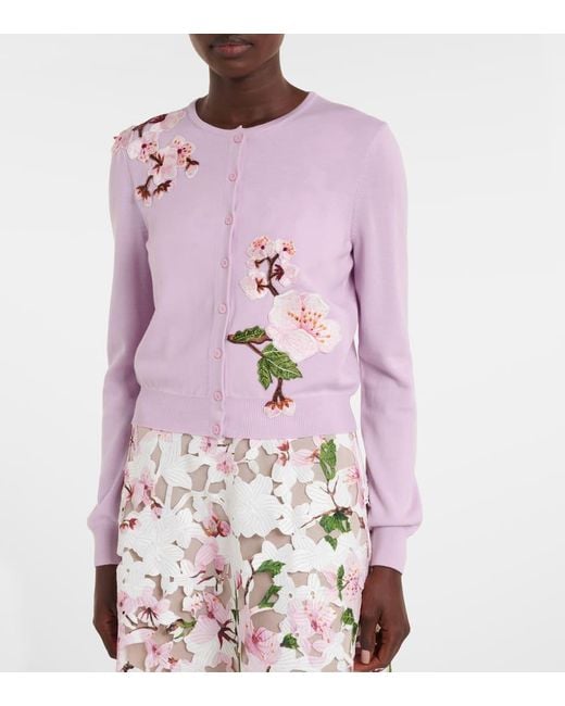 Cardigan di Oscar de la Renta in Pink