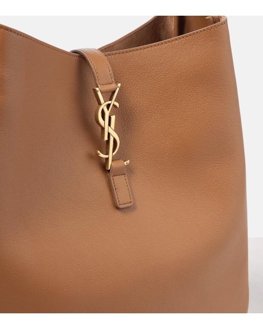 Saint Laurent Brown Le 5 A 7 Supple Large Leather Shoulder Bag