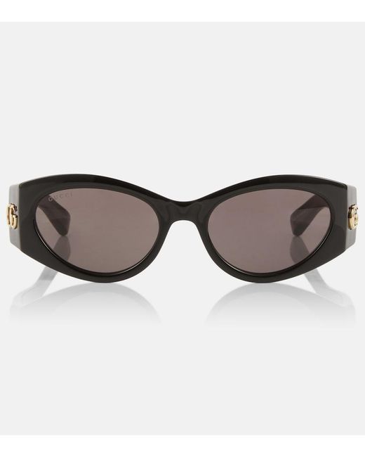 Gucci Brown Gg Oval Sunglasses