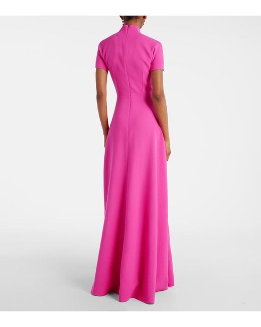 Emilia Wickstead Pink Malinda Wool Crepe Gown
