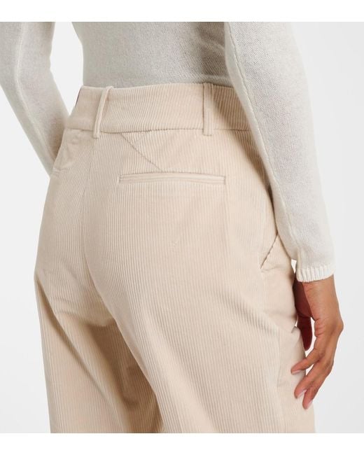 Eleventy Natural Cotton Corduroy Straight Pants