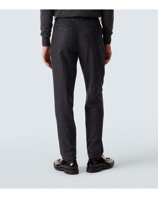 Tod's Blue Virgin Wool Straight Pants for men