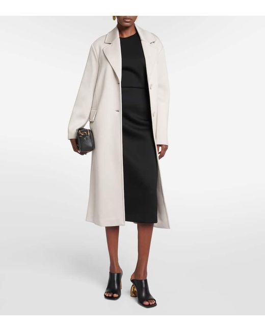 Max Mara Radice Jersey Coat in Natural | Lyst