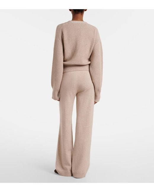 Jardin Des Orangers Natural Cotton And Cashmere Wide-Leg Pants