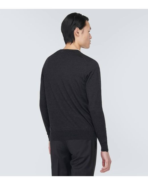 Pullover in lana di Sunspel in Black da Uomo