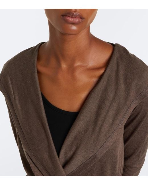 Max Mara Brown Jersey Wrap Cardigan