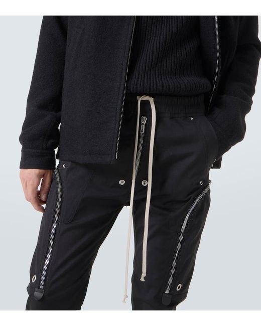 Pantalones Cargo Bauhaus En Mezcla De Algodon Rick Owens de hombre de color Black