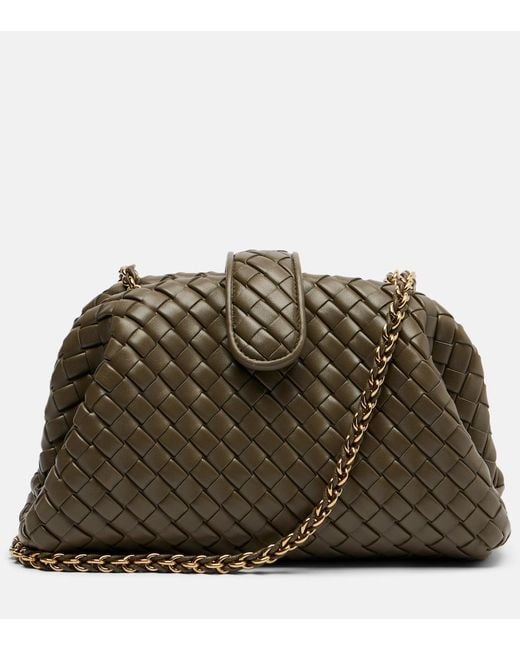 Bottega Veneta Green Lauren 1980 Small Leather Clutch