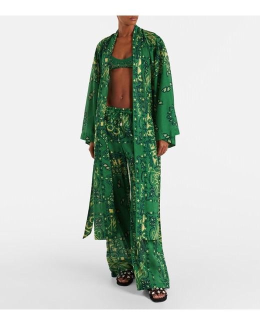 The Attico Green Bandana Cotton Muslin Kaftan