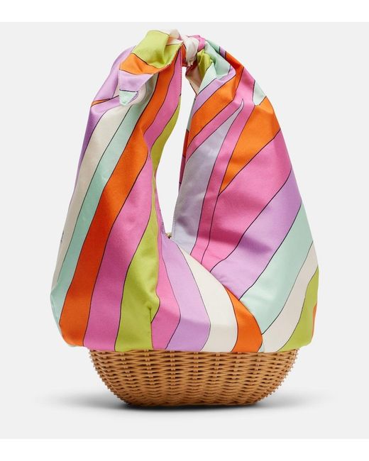 Emilio Pucci Pink Picnic Iride Top-Handle Bag