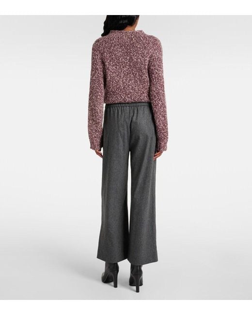 Max Mara Gray Florida Wool Straight Pants