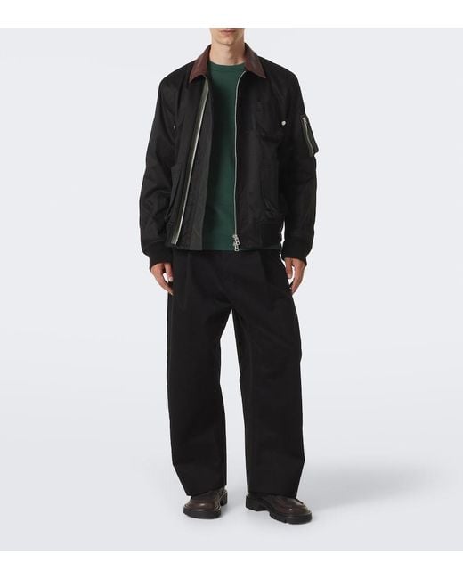 Sacai Green Cotton Jersey T-Shirt for men