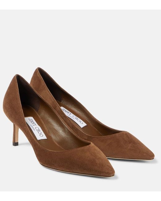 パンプス Jimmy Choo Dark brown suede Romy 60 pumps Jimmy Choo Romy 60 Suede Pumps in Brown | Lyst