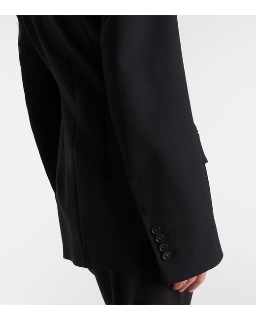 Blazer Cruzado De Lona Con Peplum Sportmax de color Black