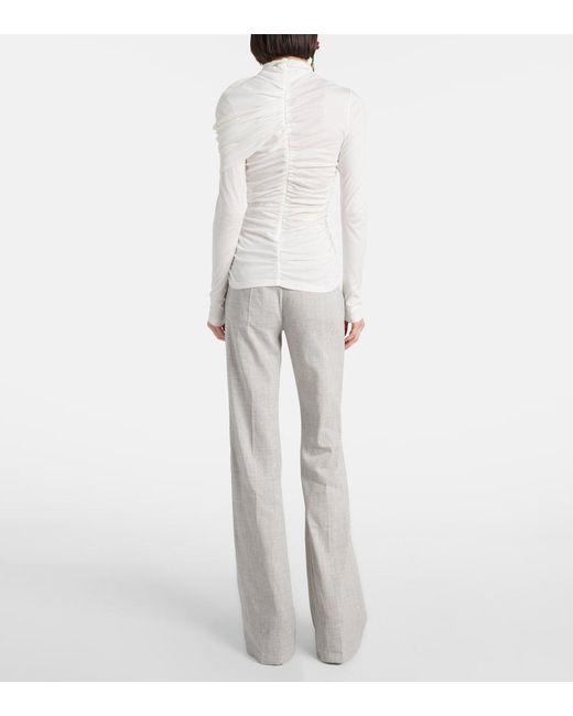 Magda Butrym White Draped Cotton Blouse