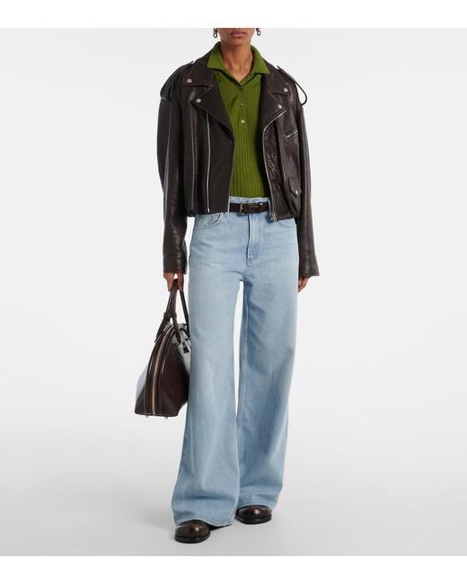 Citizens of Humanity Blue Paloma Mid-Rise Wide-Leg Jeans