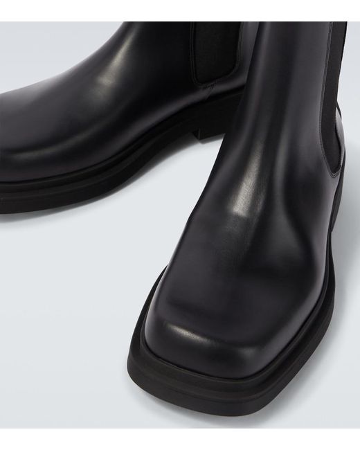 Bottega Veneta Black Ben Leather Chelsea Boots for men