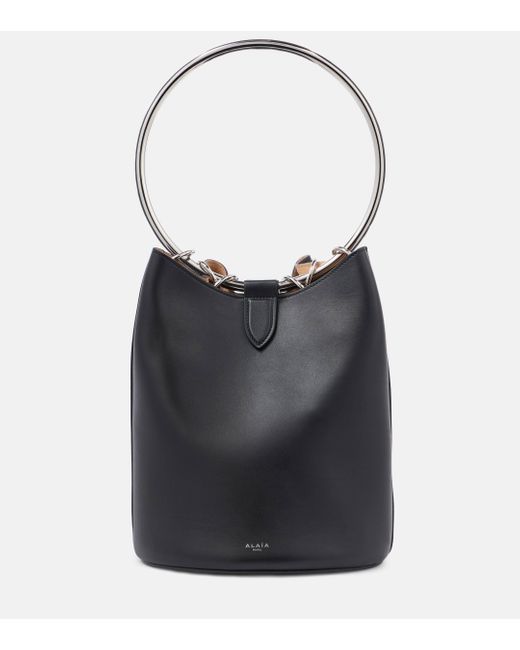 Alaïa Black Ring Large Leather Bucket Bag