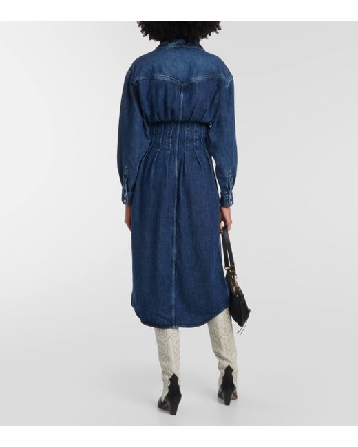 Isabel Marant Blue Tomia Denim Midi Dress