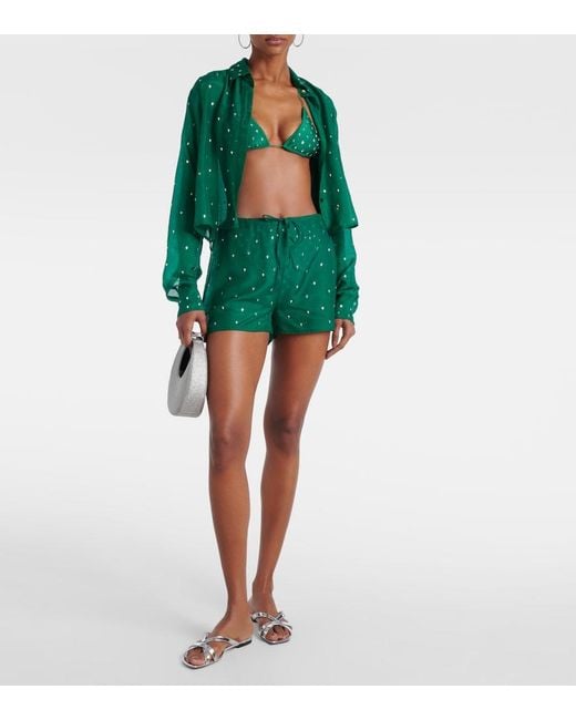 Oseree Green Gem Embellished Bikini