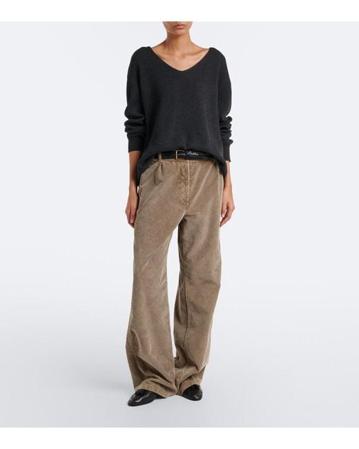 The Row Black Cotton And Cashmere Sweater