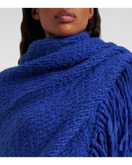 Gabriela Hearst Blue Lauren Fringed Cashmere Shawl