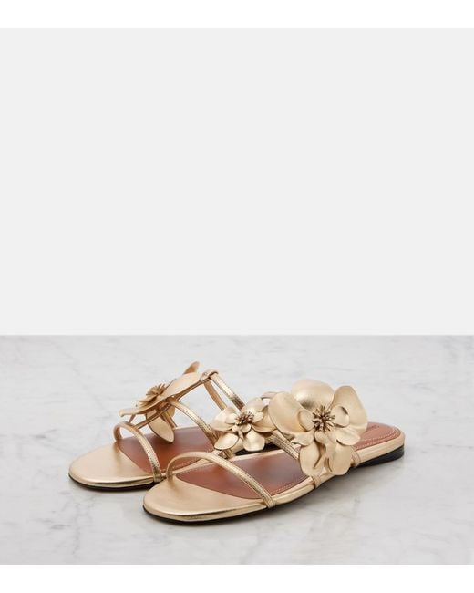 Zimmermann Natural Orchid Metallic Leather Sandals
