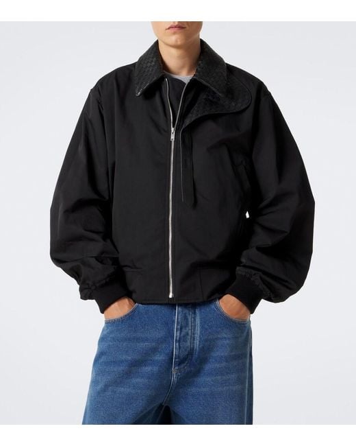 Bottega Veneta Black Intrecciato Twill Blouson Jacket for men