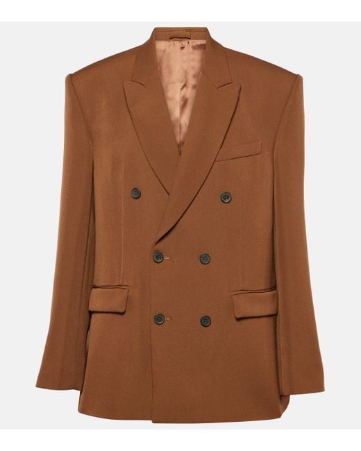 Wardrobe NYC Brown Double-breasted Wool Blazer