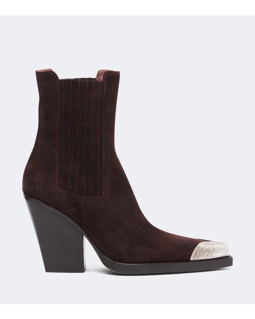 Paris Texas Brown Dallas Embellished Suede Cowboy Boots