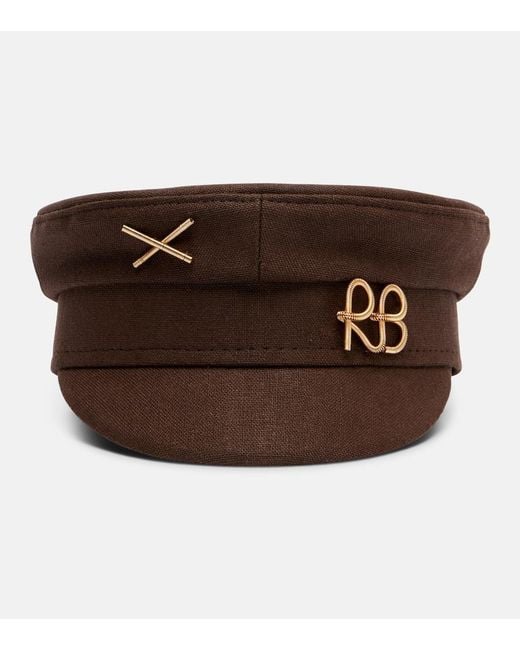 Ruslan Baginskiy Brown Rb Linen Canvas Newsboy Hat