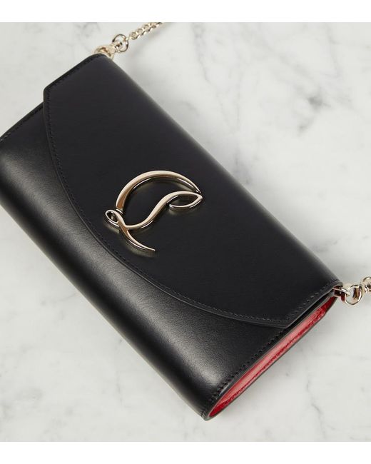 Christian Louboutin Black Leather Wallet On Chain
