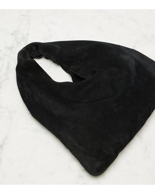 The Row Black Bindle Small Suede Tote Bag
