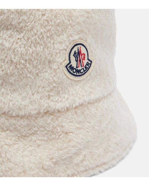 Moncler Natural Logo Reversible Teddy Bucket Hat