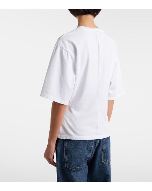 Agolde White Storey Gathered Cotton Jersey T-Shirt