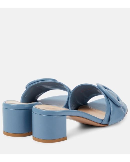 Gianvito Rossi Blue Venezia 45 Leather Mules