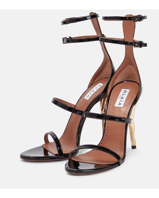 Alaïa Multicolor Alaia Cabaret Patent Leather Sandals
