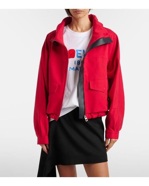 Loewe Red Cotton And Silk Gabardine Jacket