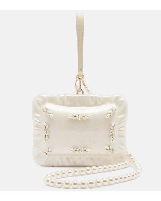 Clutch Pillowcase Con Perle Bijoux di Simone Rocha in White