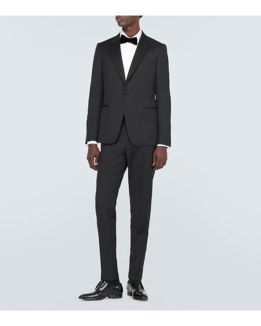 Zegna Black Single-breasted Wool And Mohair Tuxedo for men